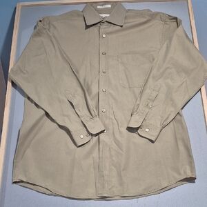 Perry Ellis Men's Casual Khaki Button-Down Shirt
